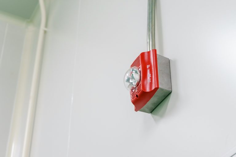 A fire alarm system with built in strobe light to alert in case of fire and special emergency