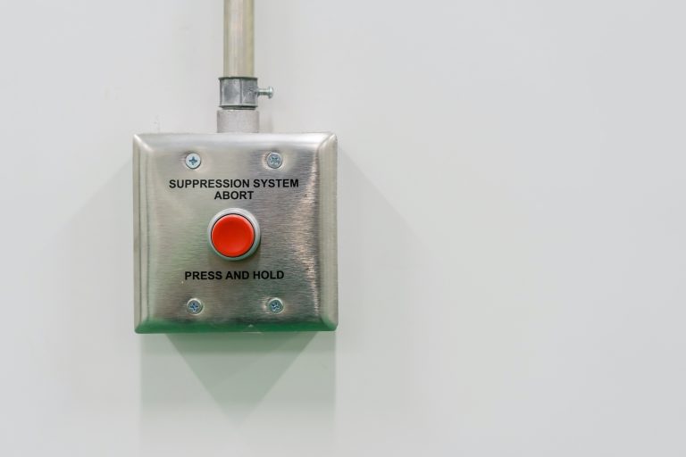 Fire Suppression System, press and hold while fire alarm